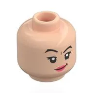 Minifig Head Nymphadora Tonks, Black eyebrows, Pink Lips, Raised Eyebrow, Crooked Smile / Yellow Beak