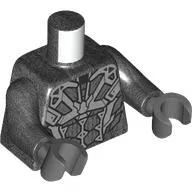 Torso, Dark Bluish Grey/Light Bluish Grey Armor Panels, Silver Decorations print, Pearl Titanium Arms, Dark Bluish Gray Hands