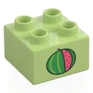 Duplo Brick 2 x 2 with Watermelon Print