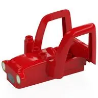 Duplo Car Body Tractor with 2 Studs, Exhaust Pipe with Round Grill, and White Headlights Print