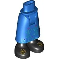 Minidoll Hips and Skirt with Ankles Flowers, Black Shoes with Gold Decorations print