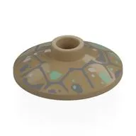 Dish 2 x 2 Inverted [Radar] with Organic Sand Blue Lines, Sand Green Splotches Print