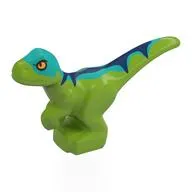 Animal, Dinosaur, Raptor, Baby with Yellow Eyes, Dark Turquoise/Dark Blue Back print