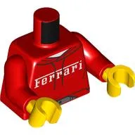 Torso, Hoody, Laces, Silver Belt, White 'FERRARI' print, Red Arms, Yellow Hands