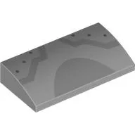 Brick Curved 2 x 4 x 2/3 No Studs with Dark Bluish Grey Shapes, Rivets Print