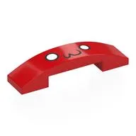 Brick Curved 4 x 1 Double, No Studs with White Eyes, Black Squiggly Mouth print