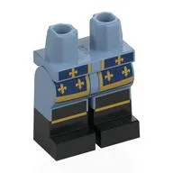 Hips with Sand Blue Legs and Black Boots Pattern with Dark Blue Coat Ends, Gold Decorations, Trim Print