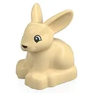 Duplo Animal Rabbit with Head Raised and Black Nose Print
