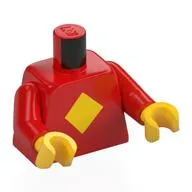Torso, Yellow Square Print, Red Arms, Yellow Hands