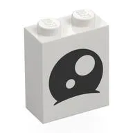 Brick 1 x 2 x 2 with Black Eye, White Iris print