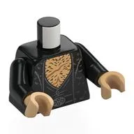 Torso, Open Coat, Fur, Silver Belt Buckle, Black Shirt, Warm Tan Chest, Hair print, Black Arms, Warm Tan Hands