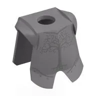 Minifig Neckwear Armor Breastplate with Leg Protection with Dark Silver Tree print