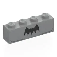 Brick 1 x 4 with Chest, Black Batman Logo print