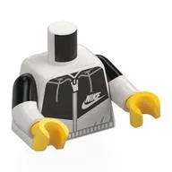 Torso, Dual Molded Arms, Black/White Tracksuit, 'NIKE' Logo Print, Black Sleeves Pattern, White Arms, Yellow Hands
