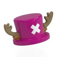 Top Hat with Medium Nougat Antlers, Dark Tan Ears Pattern, White 'X' Print