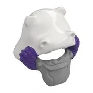 Headwear, Hippo Head, Dark Purple Hoses, Flat Silver Facemask pattern
