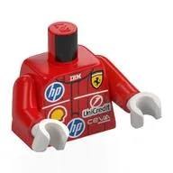 Torso, Racing Suit, HP, SHELL, Ferrari, UniCredit Logo, White 'LECLERC' Print, Red Arms, White Hands