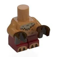 Small Figure Body, Dark Red Legs, Dark Tan Fur Print, Dark Brown Hands