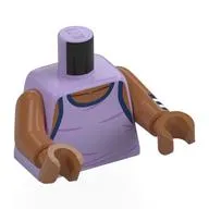 Torso, Sleeveless Shirt, Dark Blue Trim print, Sienna Brown Arms and Hands
