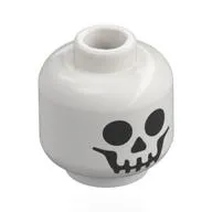 Minifig Head Skeleton, Black Skull Face Print