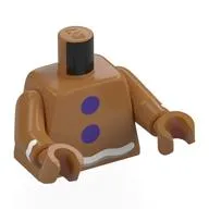 Torso, Gingerbread, Dark Purple Gumdrops, White Icing Print, Medium Nougat Arms, Medium Nougat Hands