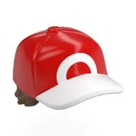 Hair and Cap, Straight Short Hair Reddish Brown with White Circle Print