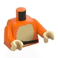 Torso, Tan Fur Chest, Dark Brown Strap print, Orange Arms, Tan Hands