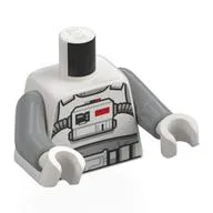 Torso, AT-AT Drivers Uniform, Control Panel, Light Bluish Grey Hoses print, Light Bluish Gray Arms, White Hands