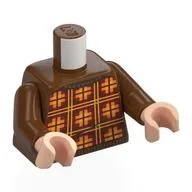 Torso, Plaid Sweater, Orange/Yellow Shapes, Yellow Lines print, Reddish Brown Arms, Light Nougat Hands