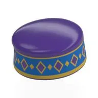 Kufi with Blue Band, Gold/Dark Purple Diamonds print