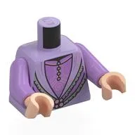 Torso, Robe, Silver Trim, Necklace, Medium Lavender Shirt print, Medium Lavender Arms, Light Nougat Hands