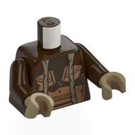 Torso, Dark Brown Arms, Dark Tan Hands with Print