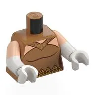 Torso, Dual Molded Arms with Dress, Dark Red Trim, Gold Decorations, Light Nougat Chest Print, Light Nougat Sleeves Pattern, White Arms and Hands