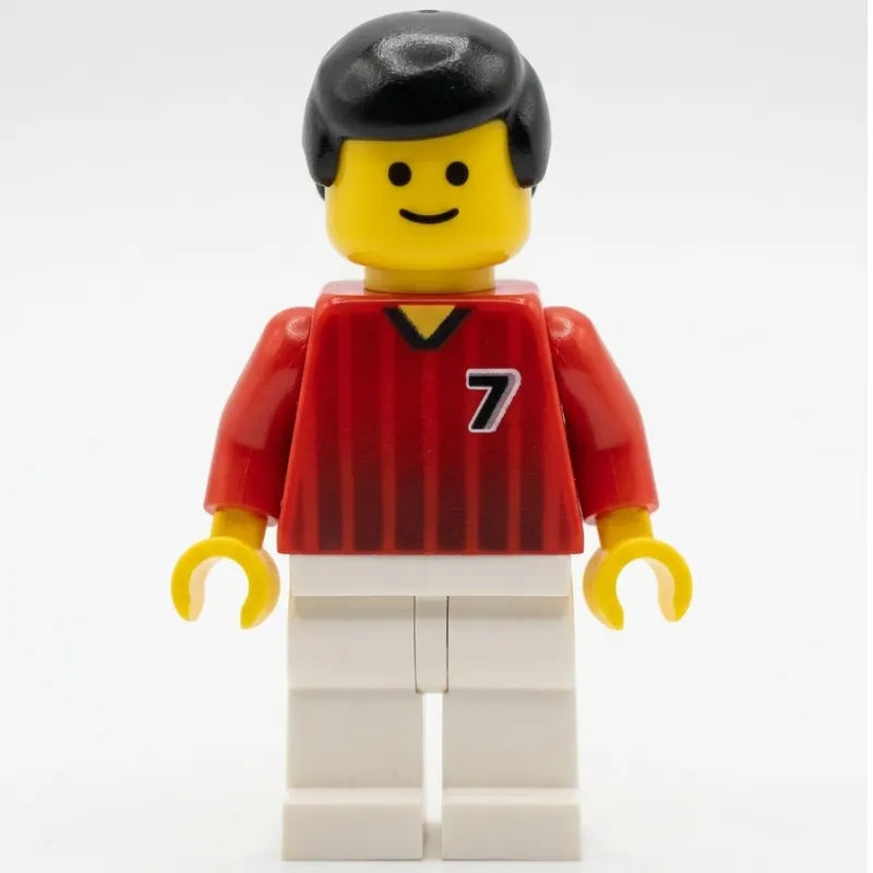 Soccer Player Red Torso, White Legs, #7