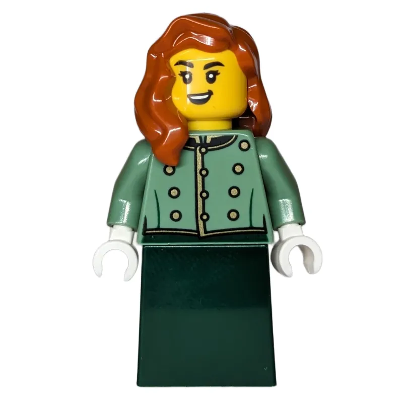 Passenger, Sand Green Torso, Dark Green Dress, Dark Orange Hair