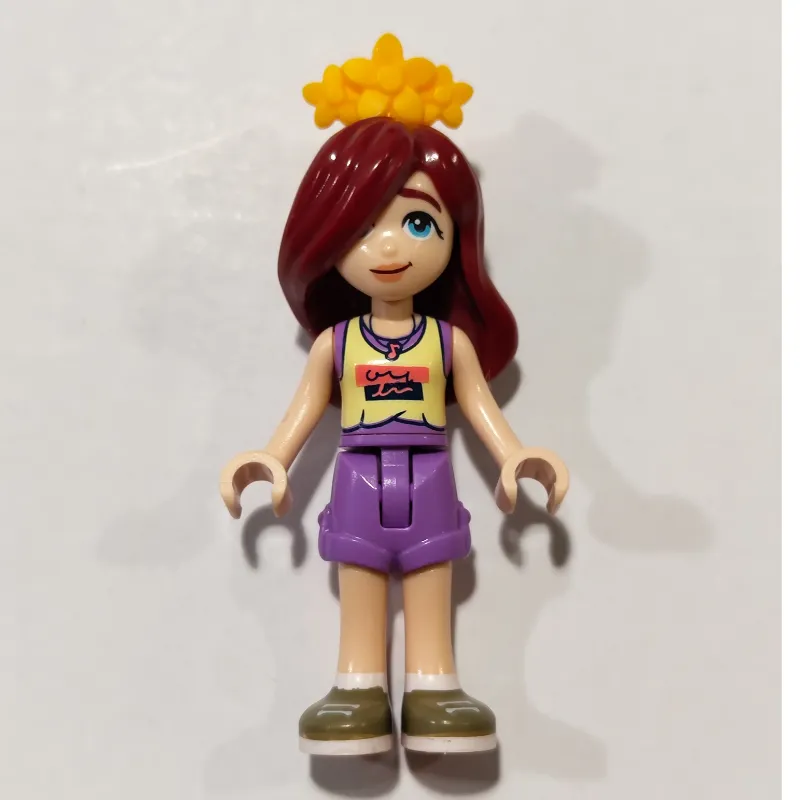 Paisley, Bright Light Yellow Top, Medium Lavender Skirt, Flowers