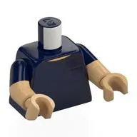 Torso, Dual Molded Arms, Shirt, Pocket, Medium Azure Kangaroo Print, Dark Blue Sleeves Pattern, Warm Tan Arms and Hands
