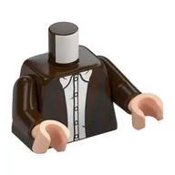 Torso, Dark Brown Jacket, Dark Blue trim, White Shirt Print, Dark Brown Arms, Light Nougat Hands
