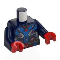 Torso, Blue Droid Armor, Red/Dark Blue Markings, Silver Panels Print, Dark Blue Arms, Red Hands