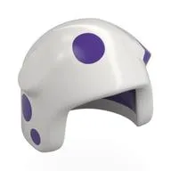 Helmet, Knobs White with Dark Purple Spots Pattern