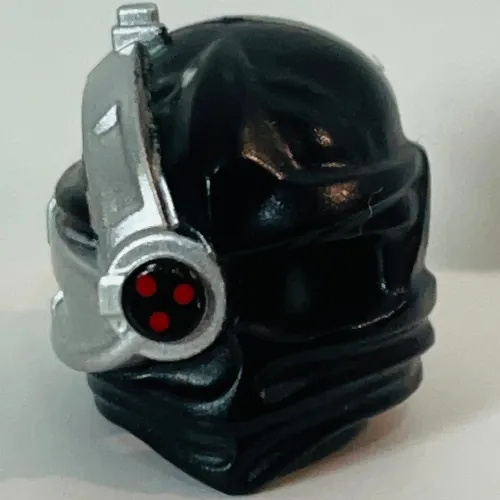 Wrap with Cyborg Eyepiece and Triple Red Sensor on Silver Background Print