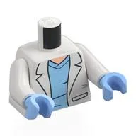 Torso, Labcoat, Bright Light Blue Shirt, Light Nougat Chest Print, White Arms, Bright Light Blue Hands