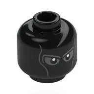 Minifig Head Tarantula, Dark Bluish Grey Eyes, Lines, Knot in Back