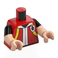 Torso, Dual Molded Arms, Hoodie, White Trim, Yellow Backpack Print, Black Sleeves Pattern, Light Nougat Arms and Hands