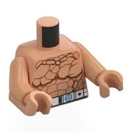 Torso, Bare Chest with Rock Surface, White Belt Print, Nougat Arms and Hands
