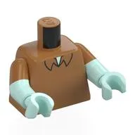 Torso, Dual Molded Arms, Collar Print, Medium Nougat Sleeves Pattern, Light Aqua Arms and Hands