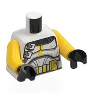 Torso, Clone Commander Armor, Black Pauldron, Yellow Markings, Yellow Items on Utility Belt Print, Yellow Arms, Black Hands