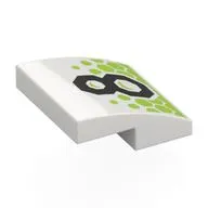 Brick Curved 2 x 2 x 2/3 with Black '8', Lime Octagons print