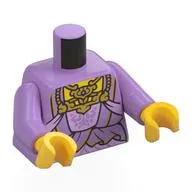 Torso, Lavender Dress, Decorations, Gold Jewelry Print, Medium Lavender Arms, Yellow Hands