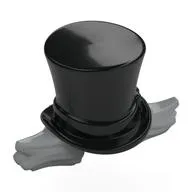 Top Hat with Light Bluish Grey Hair Sticking Out Sideways Pattern